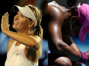 Maria Sharapova Sizzles, Serena Willams Fizzles, 
Australian Open Women's Quarterfinals, Justine Henin, Jelena Jankovic